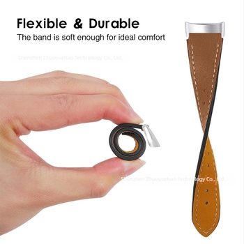 Brățară de ceas din piele naturală, 18 mm, pentru Fitbit Charge6/Charge5, 35 g, piele de vită din primul strat, lansată în 2021