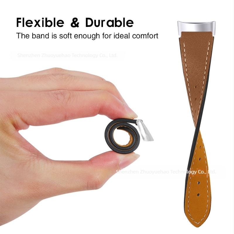 Brățară de ceas din piele naturală, 18 mm, pentru Fitbit Charge6/Charge5, 35 g, piele de vită din primul strat, lansată în 2021