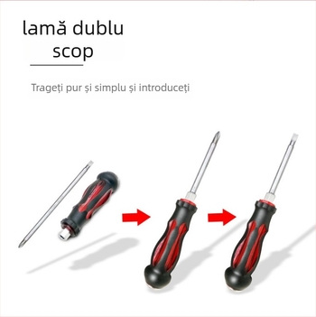 Set de șurubelnițe magnetice din oțel crom-vanadiu, capete crucișate și plate, mâner PP/TPR