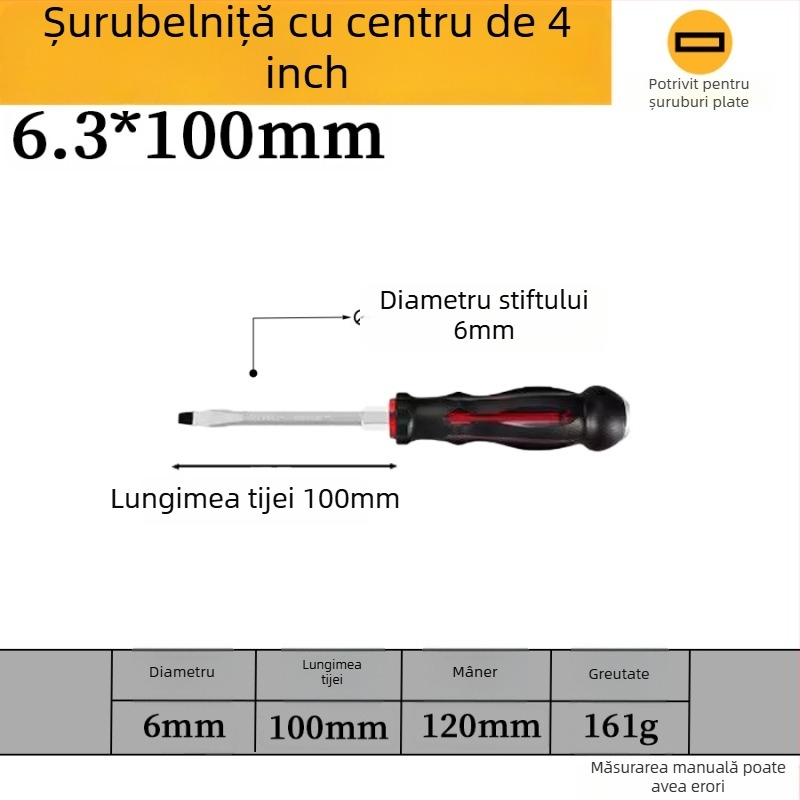 Set de șurubelnițe magnetice din oțel crom-vanadiu, capete crucișate și plate, mâner PP/TPR