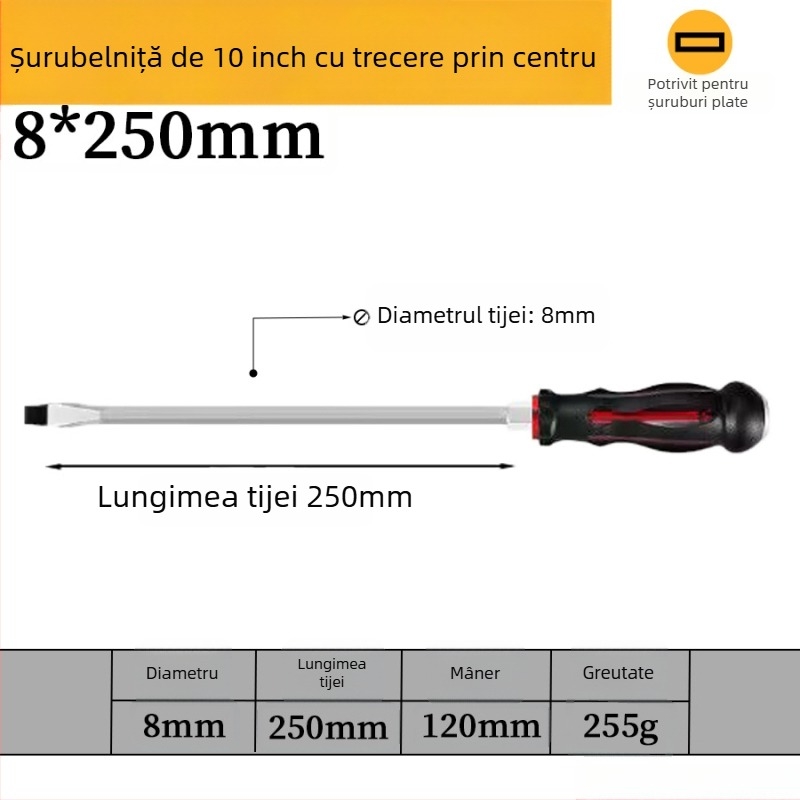 Set de șurubelnițe magnetice din oțel crom-vanadiu, capete crucișate și plate, mâner PP/TPR