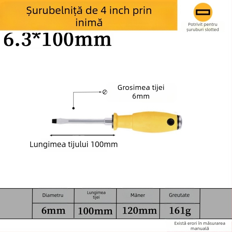 Set de șurubelnițe magnetice din oțel crom-vanadiu, capete crucișate și plate, mâner PP/TPR