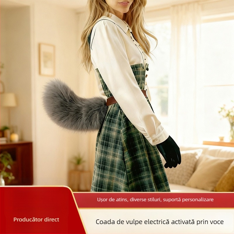 Coada de vulpe electrică controlată de la distanță - cosplay din pluș, lucrată manual (adulți, toamnă 2025)