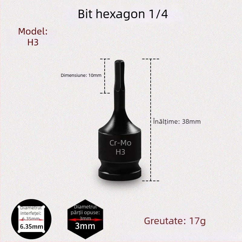 Galic șurubelniță pneumatică cu cap hexagonal și schimbare rapidă a bitilor, oțel crom-molibden, Zhejiang origine