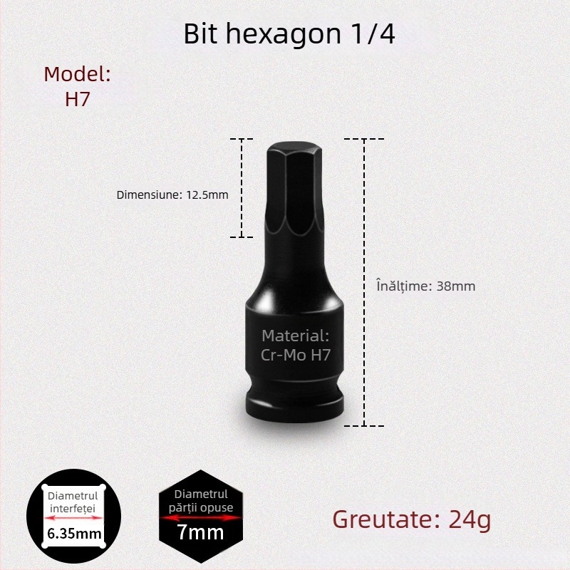 Galic șurubelniță pneumatică cu cap hexagonal și schimbare rapidă a bitilor, oțel crom-molibden, Zhejiang origine