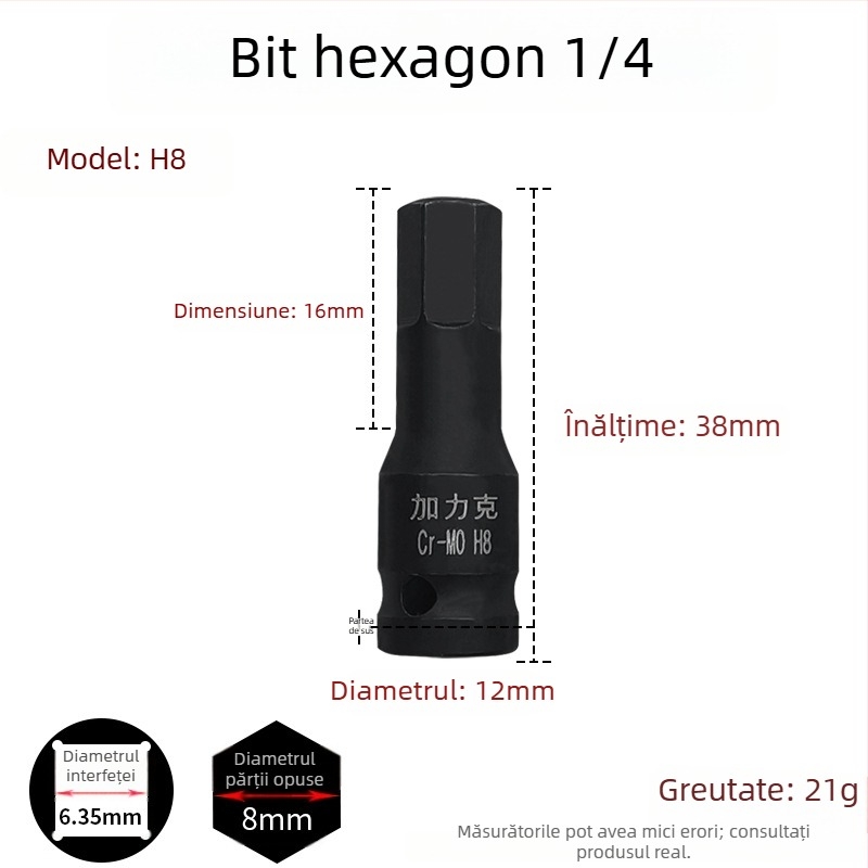 Galic șurubelniță pneumatică cu cap hexagonal și schimbare rapidă a bitilor, oțel crom-molibden, Zhejiang origine