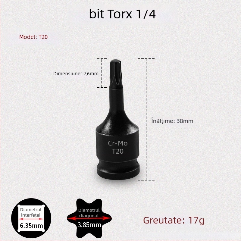 Galic șurubelniță pneumatică cu cap hexagonal și schimbare rapidă a bitilor, oțel crom-molibden, Zhejiang origine
