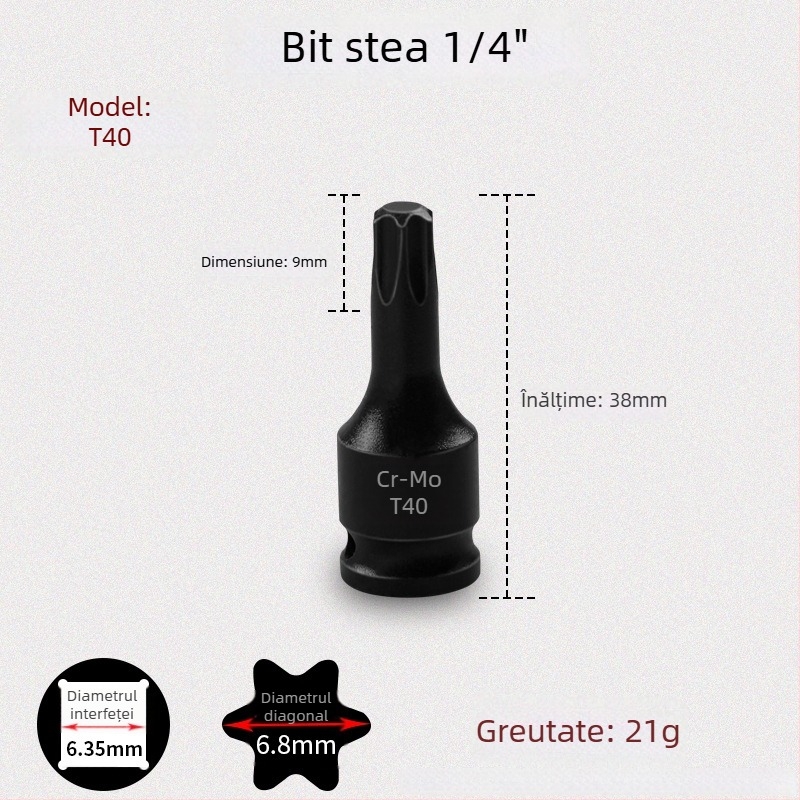 Galic șurubelniță pneumatică cu cap hexagonal și schimbare rapidă a bitilor, oțel crom-molibden, Zhejiang origine