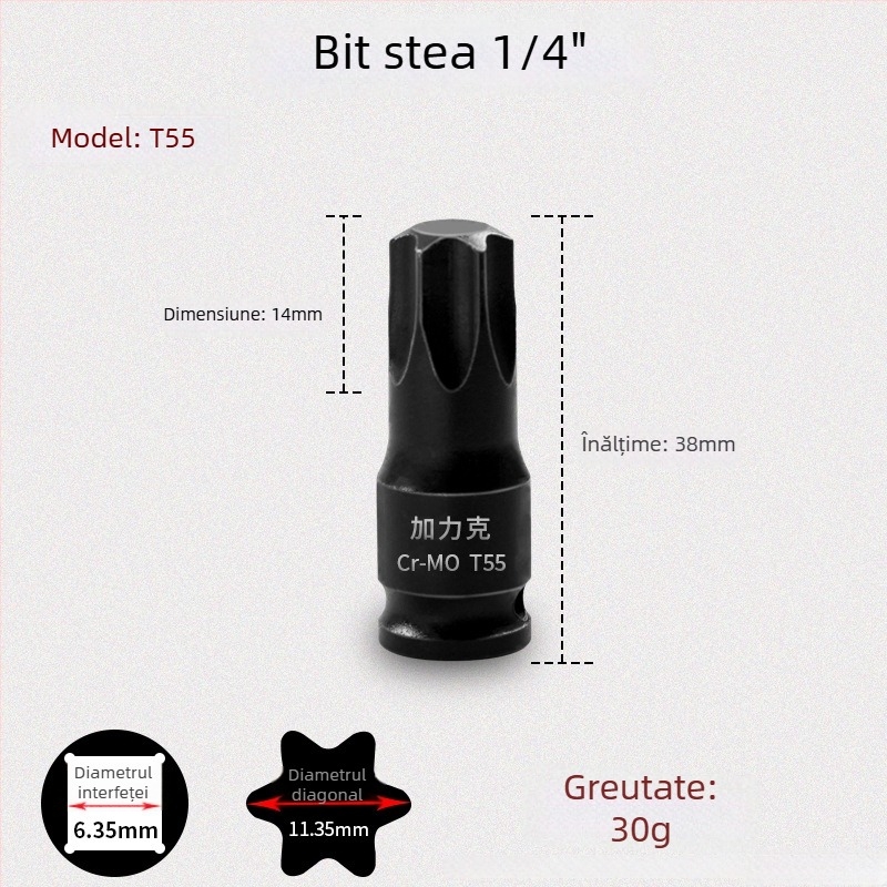 Galic șurubelniță pneumatică cu cap hexagonal și schimbare rapidă a bitilor, oțel crom-molibden, Zhejiang origine