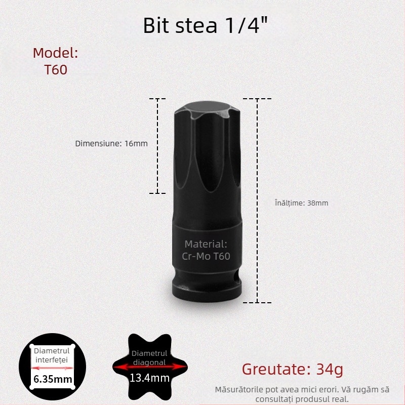 Galic șurubelniță pneumatică cu cap hexagonal și schimbare rapidă a bitilor, oțel crom-molibden, Zhejiang origine