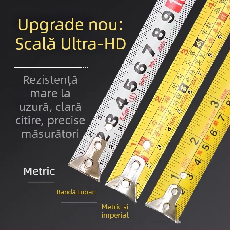 Măsurător cu bandă Great Wall Seiko – oțel cu carbon înalt, cu trei frâne, Luban ruler