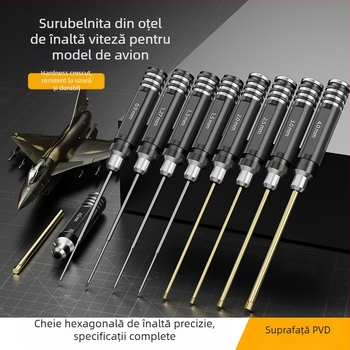 Set hexagonal pentru șurubelnițe și chei pentru modele de aeronave, material izolație VDE, peste 200 de seturi, destinat construcțiilor, format tăietor