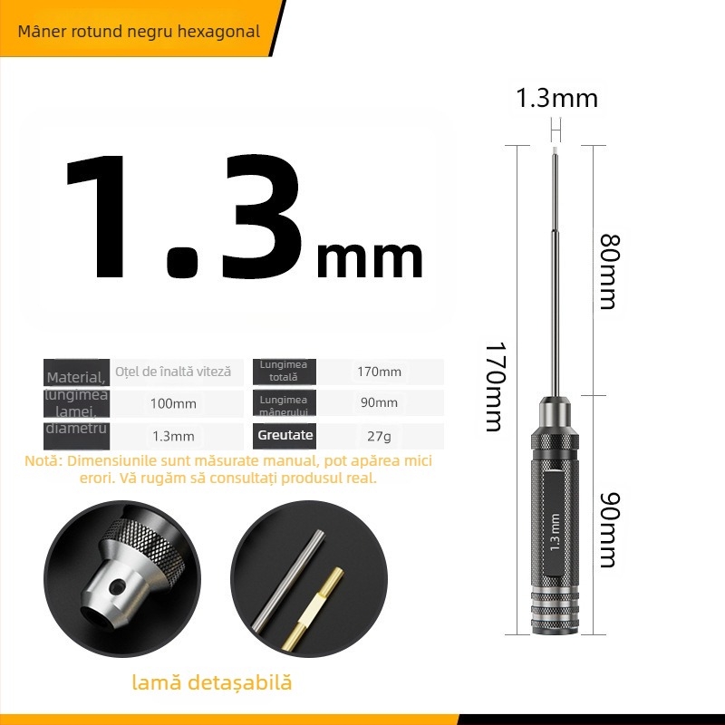 Set hexagonal pentru șurubelnițe și chei pentru modele de aeronave, material izolație VDE, peste 200 de seturi, destinat construcțiilor, format tăietor