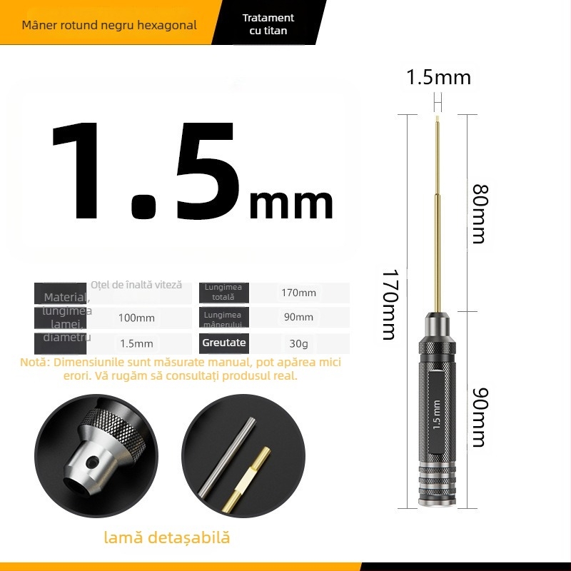 Set hexagonal pentru șurubelnițe și chei pentru modele de aeronave, material izolație VDE, peste 200 de seturi, destinat construcțiilor, format tăietor