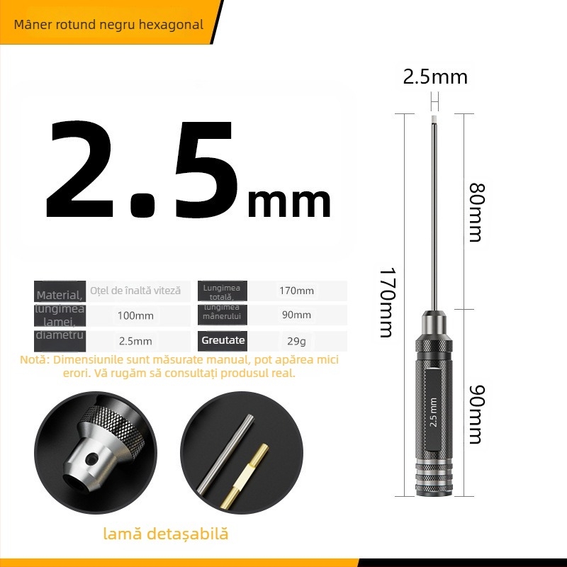 Set hexagonal pentru șurubelnițe și chei pentru modele de aeronave, material izolație VDE, peste 200 de seturi, destinat construcțiilor, format tăietor