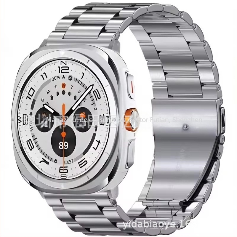 Brățară din oțel inoxidabil pentru Samsung Galaxy Watch7 Ultra, cataramă pliabilă, stil business, greutate 100 g