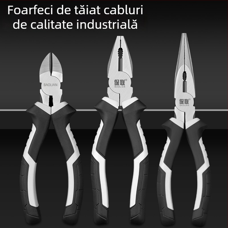 Clește cu vârf subțire și vârf diagonal pentru electricieni, economie de efort, unelte manuale de calitate industrială
