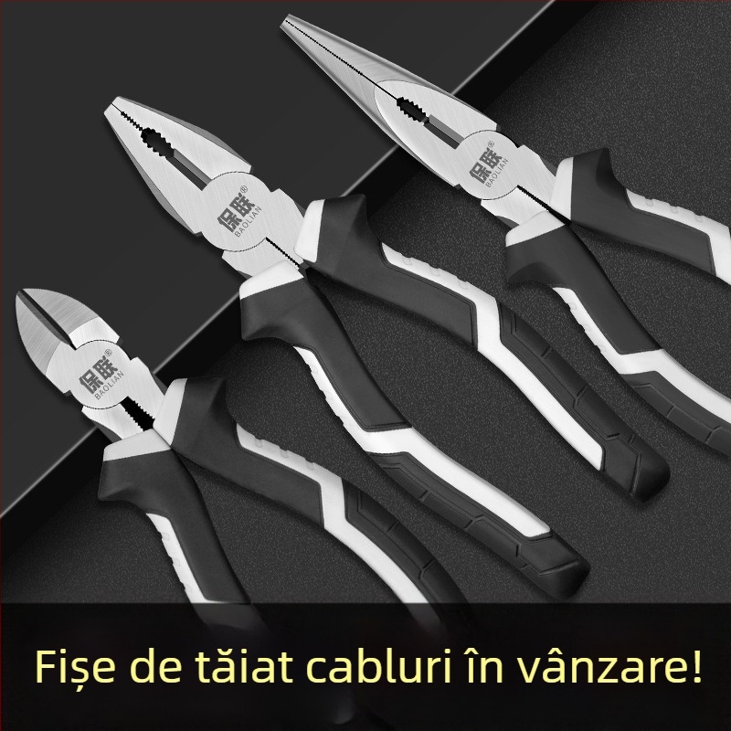 Clește cu vârf subțire și vârf diagonal pentru electricieni, economie de efort, unelte manuale de calitate industrială