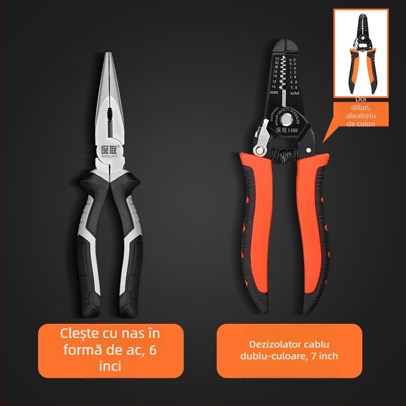 Clește cu vârf subțire și vârf diagonal pentru electricieni, economie de efort, unelte manuale de calitate industrială