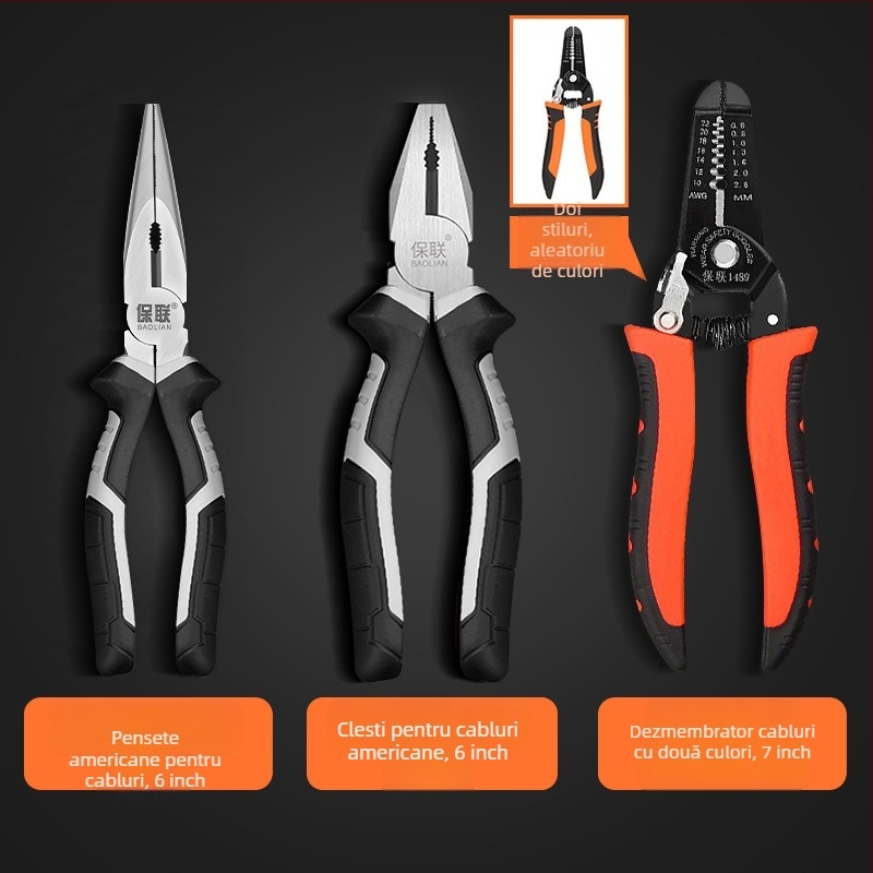 Clește cu vârf subțire și vârf diagonal pentru electricieni, economie de efort, unelte manuale de calitate industrială