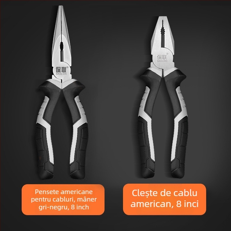 Clește cu vârf subțire și vârf diagonal pentru electricieni, economie de efort, unelte manuale de calitate industrială