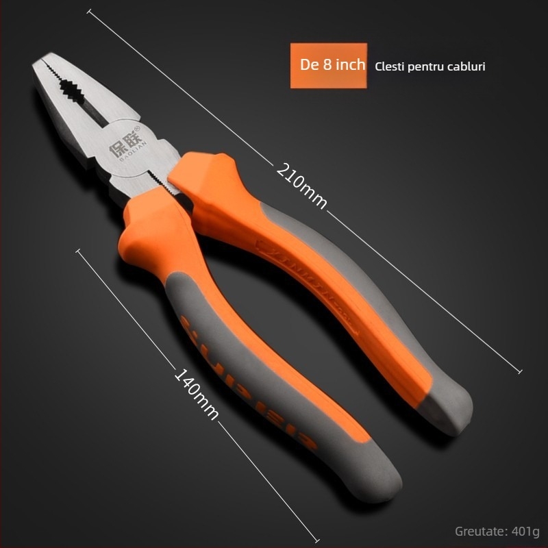 Clește cu vârf subțire și vârf diagonal pentru electricieni, economie de efort, unelte manuale de calitate industrială