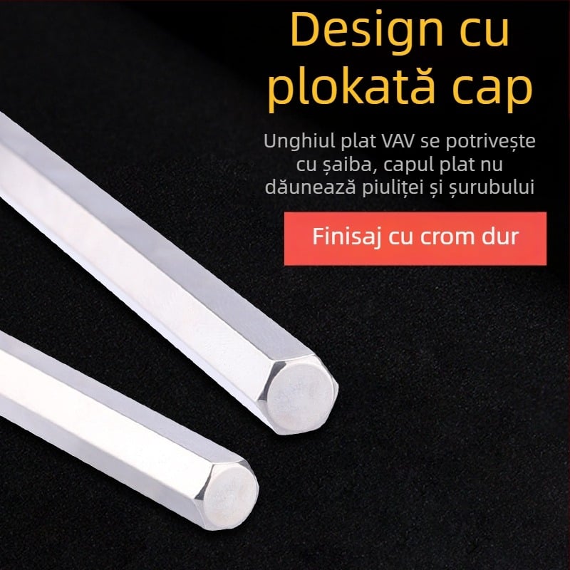 Set șuruburi hexagon cu mâner în formă de T extins, model 018l–2h, oțel crom-vanadiu, format metrice, origine Japonia