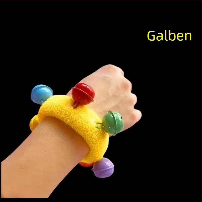 Brățară de încheietură cu clopoțel, design floral, cu bandă elastică, pentru reprezentațiile de dans ale copiilor