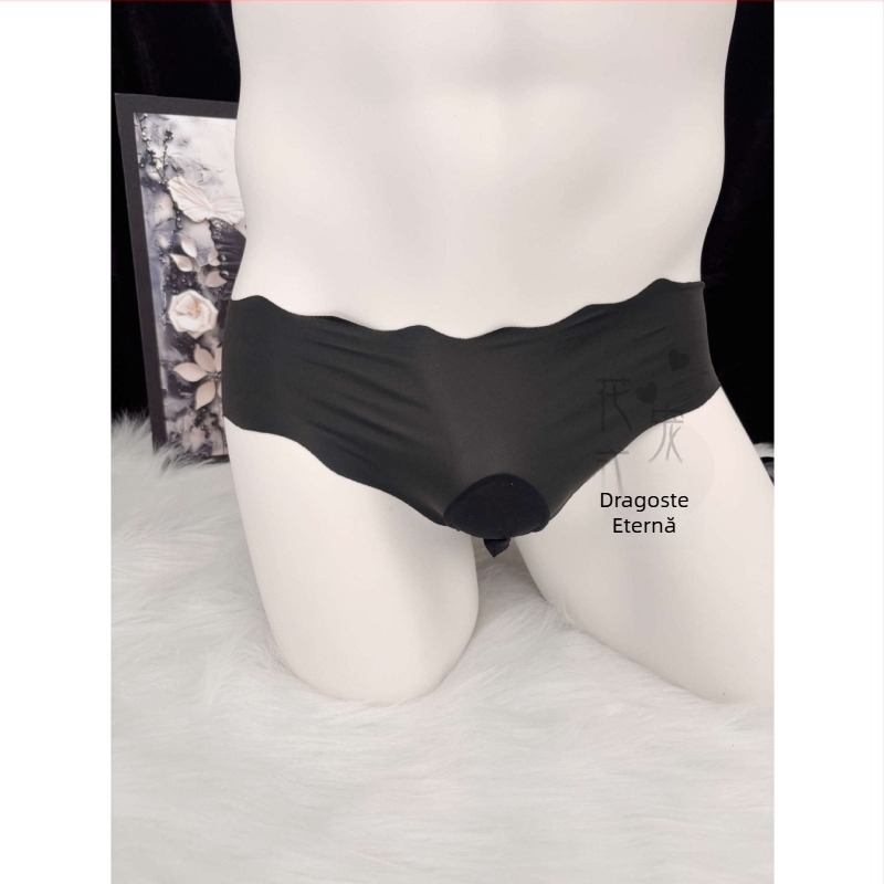 Slip unisex din mătase de gheață, într-o singură bucată, buzunar frontal, talie joasă, Fancy Pampering