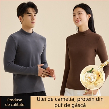 Top de bază pentru stratul inferior, guler semi-înalt, fleece dublu față, mâneci lungi, unisex, poliester 251–300 g/m²