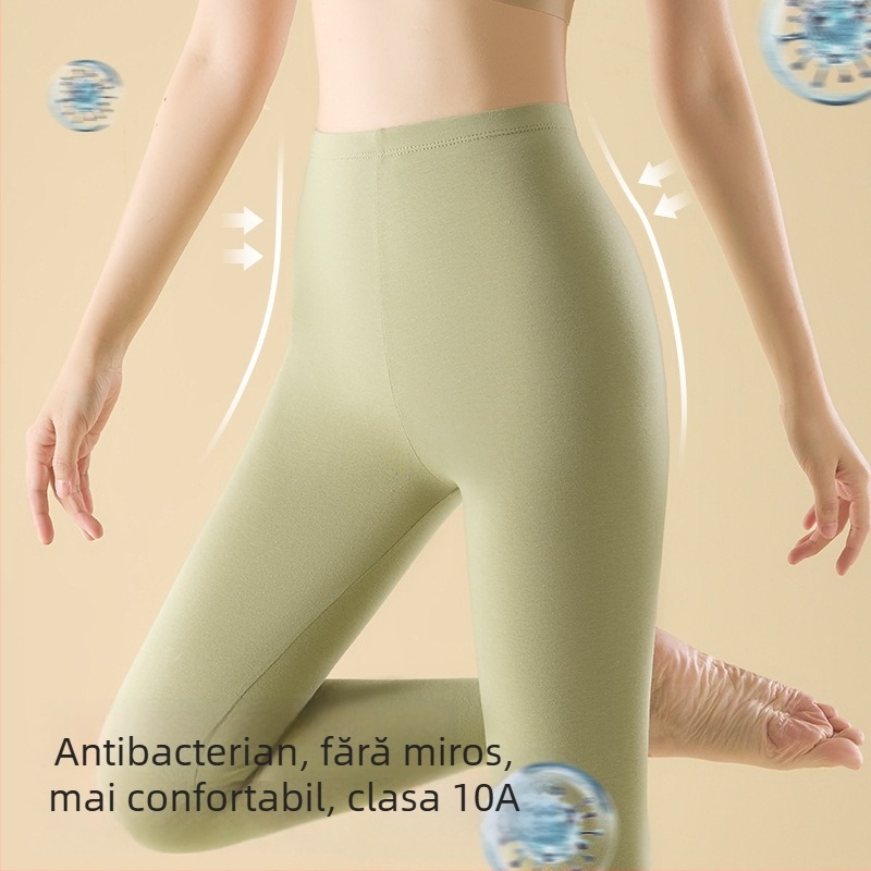 Colanți termici pentru femei din 90–95% bumbac, talie înaltă, ridicare a feselor, modelare corp, păstrează căldura