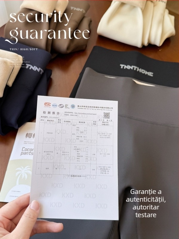 Pantaloni femei din nylon, lungime 9/10, croi strâns, model text, călduroși, 88028#, iarna 2025