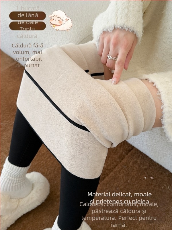 Pantaloni femei din nylon, lungime 9/10, croi strâns, model text, călduroși, 88028#, iarna 2025