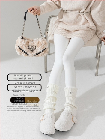 Colanți din nylon cu căptușeală de fleece – pentru femei, groși, model uni, conținut nylon 70-80%