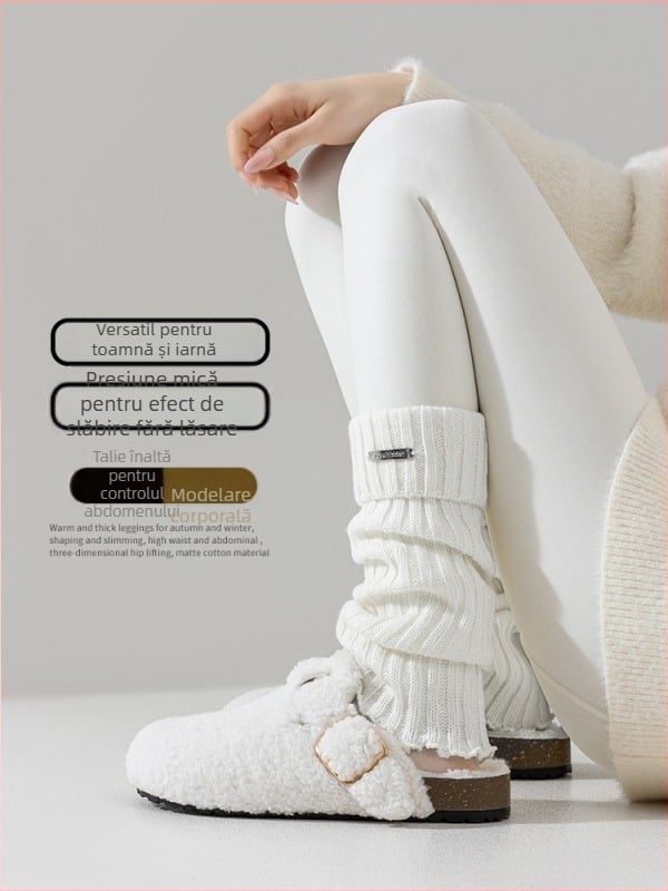 Colanți din nylon cu căptușeală de fleece – pentru femei, groși, model uni, conținut nylon 70-80%