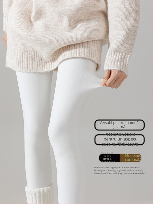 Colanți din nylon cu căptușeală de fleece – pentru femei, groși, model uni, conținut nylon 70-80%