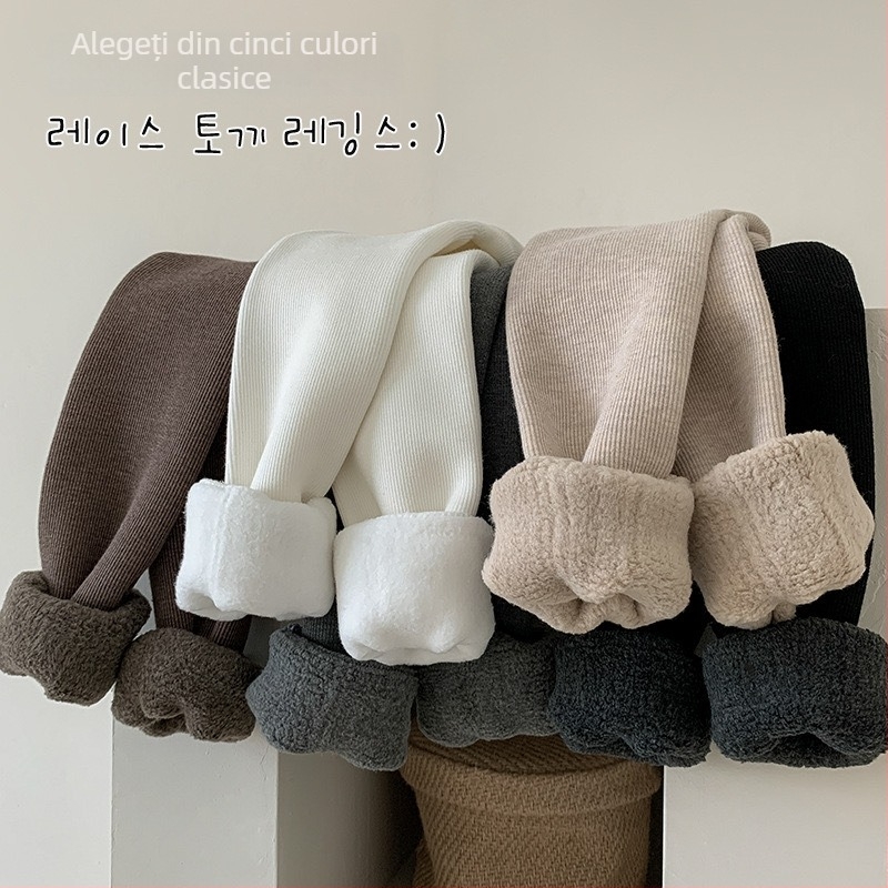 Colanți cu căptușeală din fleece pentru fetițe, iarna 2025, amestec bumbac-poliester-elastan, brand Elmo beibei