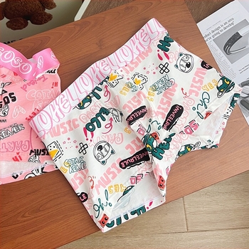 Boxeri bumbac pentru bărbați, model graffiti, respirabili și antibacterieni, design de ridicare a șoldurilor, căptușeală în zona inghinală cu bacterii lactice