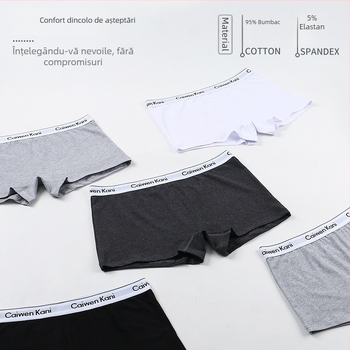Șorturi boxer din bumbac pentru femei, respirabile, fără cusături, talie medie, cu design de ridicare a feselor