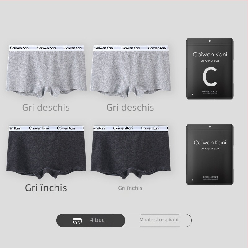 Șorturi boxer din bumbac pentru femei, respirabile, fără cusături, talie medie, cu design de ridicare a feselor