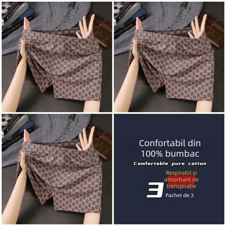 Boxer bărbătești din bumbac, respirabil, talie medie, 90–95% bumbac, pentru primăvară