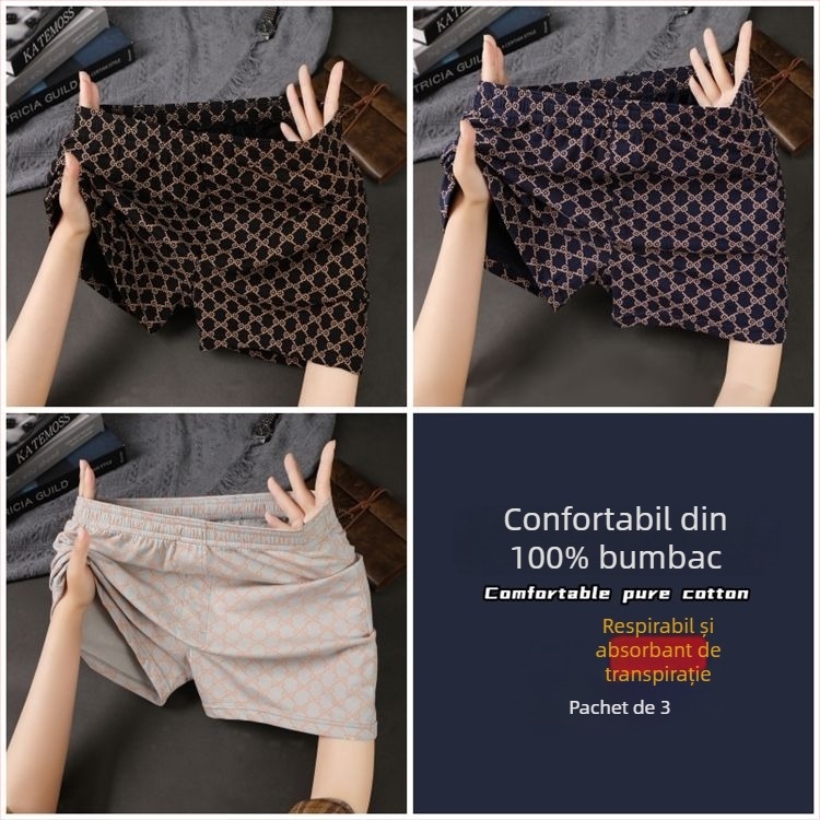 Boxer bărbătești din bumbac, respirabil, talie medie, 90–95% bumbac, pentru primăvară