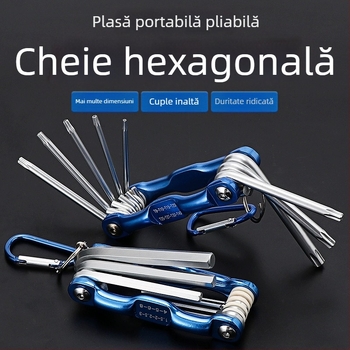 Set pliabil de chei hexagonale din oțel crom-vanadiu, greutate 300, cap hexagonal cu priză