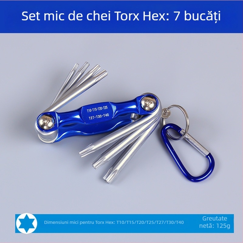 Set pliabil de chei hexagonale din oțel crom-vanadiu, greutate 300, cap hexagonal cu priză