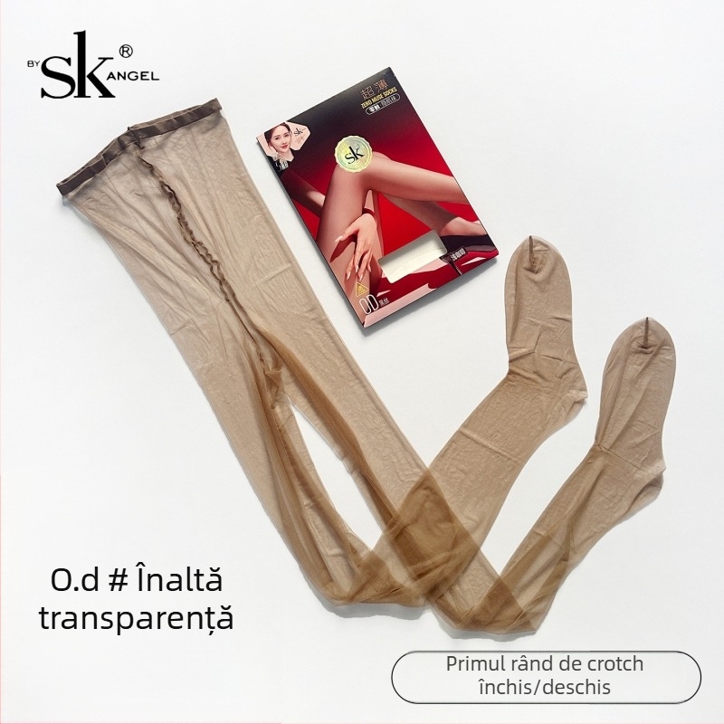 Crotchless Stockings Ultra-thin One-Line Crotch Nylon (Cored Yarn) Invisible Seamless pentru femei
