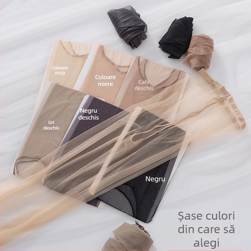 Crotchless Stockings Ultra-thin One-Line Crotch Nylon (Cored Yarn) Invisible Seamless pentru femei