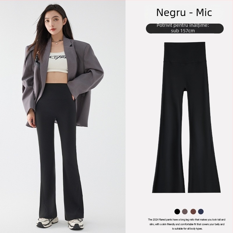 Pantaloni femei cu căptușeală polar, croială ușor evazată, amestec nylon-spandex 70-80% nylon, <30% spandex, textură 3D, groși și călduroși