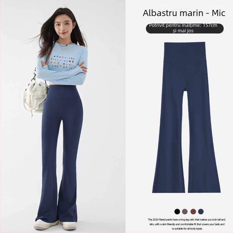 Pantaloni femei cu căptușeală polar, croială ușor evazată, amestec nylon-spandex 70-80% nylon, <30% spandex, textură 3D, groși și călduroși