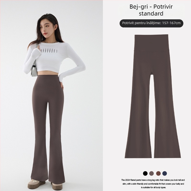 Pantaloni femei cu căptușeală polar, croială ușor evazată, amestec nylon-spandex 70-80% nylon, <30% spandex, textură 3D, groși și călduroși
