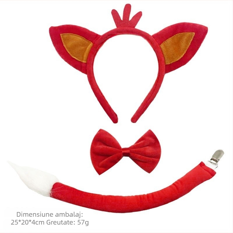 Urechi de vulpe și coadă – accesorii pentru costumul de copil, Halloween, primăvara 2025